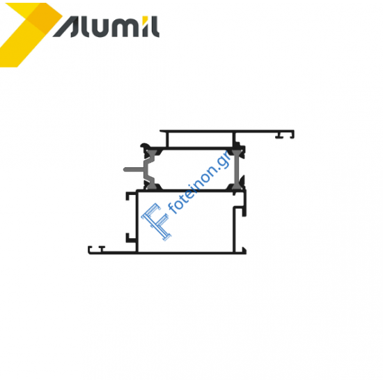 Φύλλο M9698 Εισόδου European Groove σειράς Μ9650 Alumil 6.5m σε χρώμα λευκό 9016