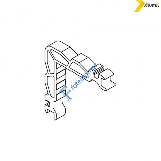 Γωνία σύνδεσης γωνιάστρας της σειράς S67 Alumil 1131310100
