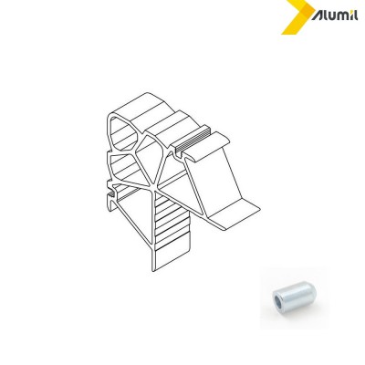 Γωνία σύνδεσης με διπλό χτύπημα 38,9x27mm Alumil 1133826600+4701183968