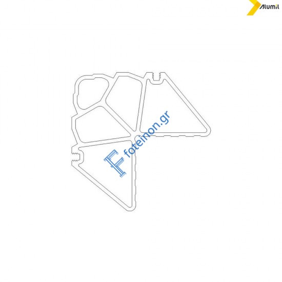 Γωνία σύνδεσης γωνιάστρας 43,4x27,2mm Alumil 1134327000