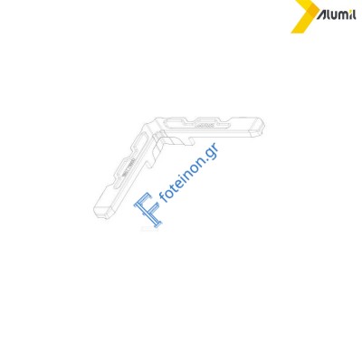 Γωνία χυτή πρέσσας 70x9.8mm για φύλλα S67976 σειράς S67,S77 Alumil 1657711600