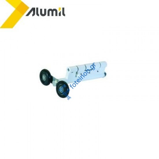 Μεντεσές Κάτω Φυσούνας με Ρόδα της σειράς M9800 για κάτω οδηγό 9811 Alumil 3509840002 σε χρώμα Λευκό 