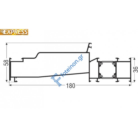 Κάσα M11149 σειράς Μ11000 Smartia Alumil 6m σε χρώμα λευκό 9016