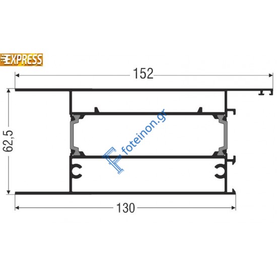 Ταμπλάς M11242 σειράς Μ11000 Smartia Alumil 2m σε χρώμα λευκό 9016