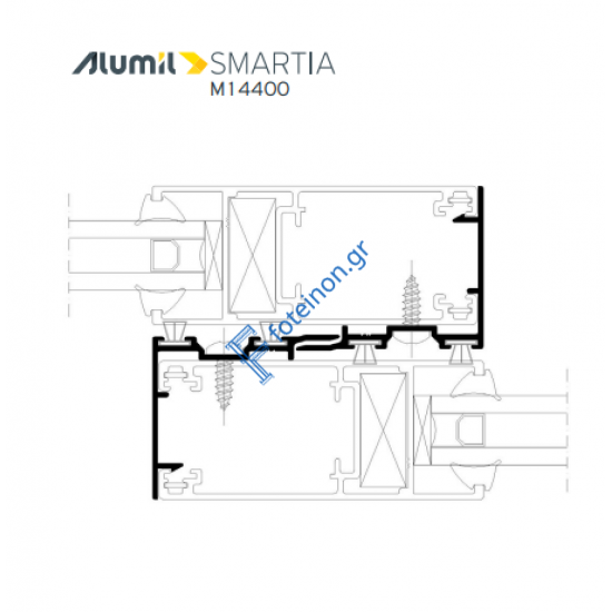 Άγκιστρο (γάντζος) αλουμινίου M14406 της σειράς M14400 Alumil σε χρώμα λευκό 9016