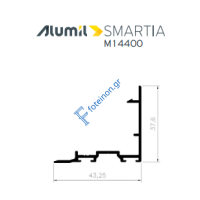 Άγκιστρο (γάντζος) αλουμινίου M14406 της σειράς M14400 Alumil σε χρώμα λευκό 9016