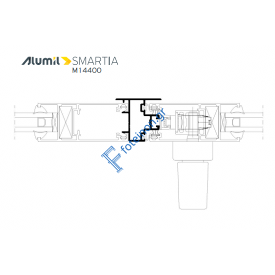 Μπινί M14407 σειράς Μ14400 Alumil 5m σε χρώμα λευκό 9016