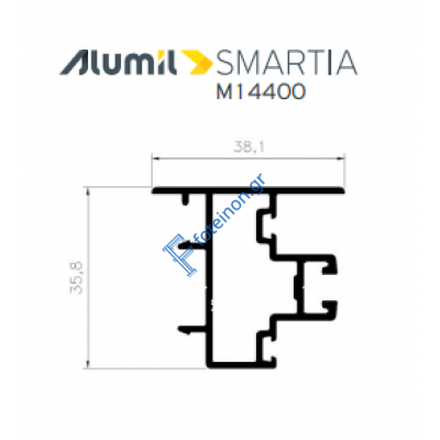 Μπινί M14407 σειράς Μ14400 Alumil 5m σε χρώμα λευκό 9016