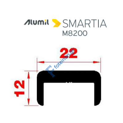 Κουπαστή για κάγκελα M8237M σε χρώμα 7016 STRUCTURA 6m Alumil