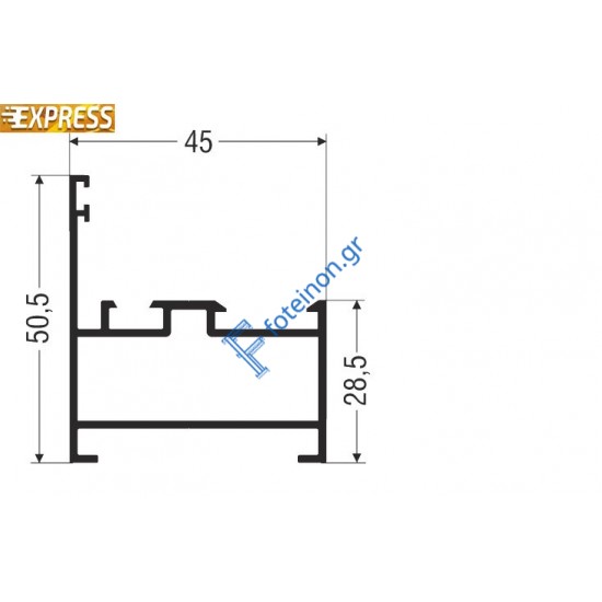 Κάσα M9300 σειράς Μ9400 Comfort Alumil 6m σε χρώμα λευκό 9016
