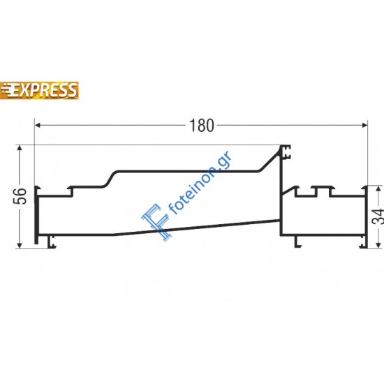 Κάσα M9359 σειράς Μ9400 Comfort Alumil 6m σε χρώμα καφέ 8014