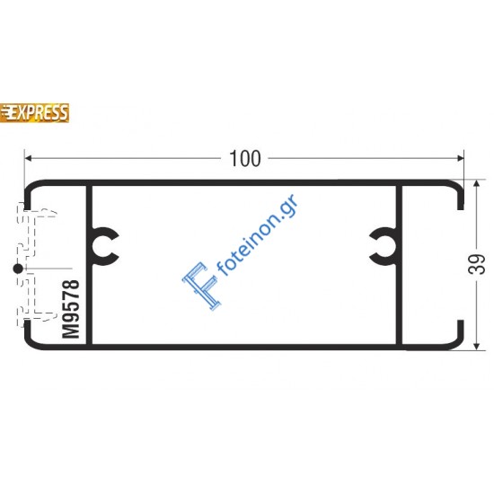 Πρόσθετο αλουμινίου M9393 σειράς M9400 Comfort Alumil 6m σε χρώμα λευκό 9016