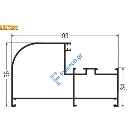 Κάσα M9423 σειράς Μ9400 Comfort Alumil 6m σε χρώμα καφέ 8014