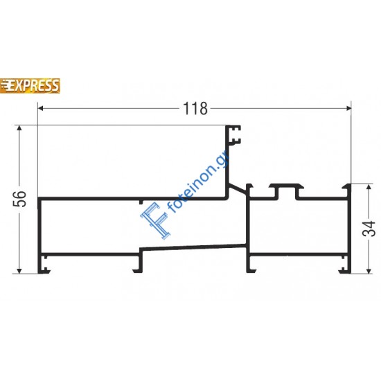 Κάσα M9486 σειράς Μ9400 Comfort Alumil 6m σε χρώμα λευκό 9016
