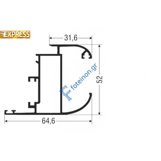 Φυλλο European Groove M9511 σειράς Μ9400 Comfort Alumil 6m σε χρώμα καφέ 8014