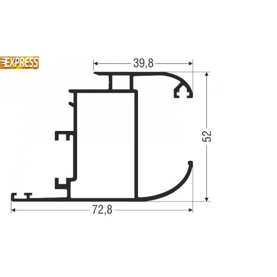 Φύλλο European Groove M9512 σειράς Μ9400 Comfort Alumil 6m σε χρώμα καφέ 8014