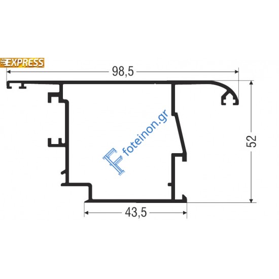 Φύλλο M9517 Εισόδου Ανοιγόμενο έξω European Groove σειράς Μ9600 Comfort Alumil 6.5m σε χρώμα καφέ 8014