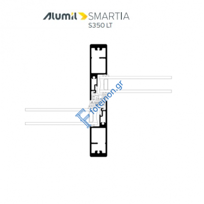 Στενός Γάντζος μεγάλος (Άγκιστρο) S35027 σειράς S350 LT Alumil 6m σε χρώμα λευκό 9016