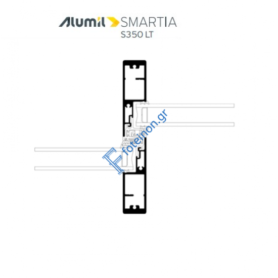Στενός Γάντζος μεγάλος (Άγκιστρο) S35027 σειράς S350 LT Alumil 6m σε χρώμα λευκό 9016
