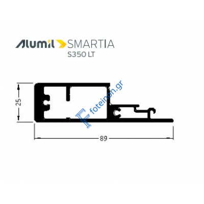 Στενός Γάντζος μεγάλος (Άγκιστρο) S35027 σειράς S350 LT Alumil 6m σε χρώμα λευκό 9016
