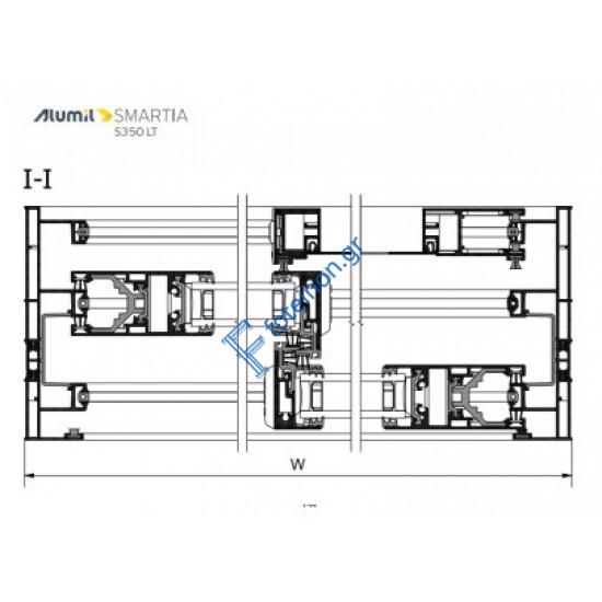 Εξαρτηματα για 2Φ. επάλληλο με στενό γάντζο και σίτα S35398 - S35011 - S35017 - S35030 -S35028 κοπή 45° της σειράς S350 LT