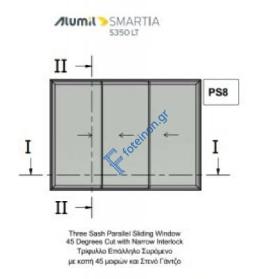 Εξαρτηματα για 3Φ. επάλληλο με στενό γάντζο S35374 - S35011 - S35017 κοπή 45° της σειράς S350 LT