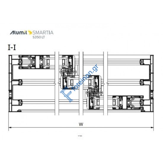 Εξαρτηματα για 3Φ. επάλληλο με στενό γάντζο S35374 - S35011 - S35017 κοπή 45° της σειράς S350 LT