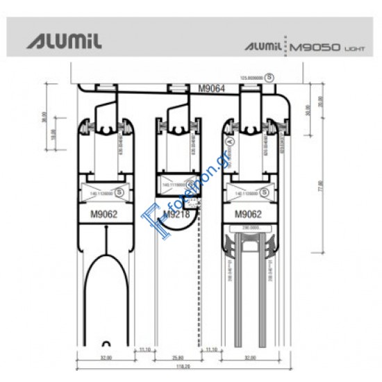 Εξαρτηματα για 2Φ. χωνευτό ΤΖ-ΣΙ-ΠΑ Μ9064 Μ9062 Μ9228 της σειράς  Μ9050