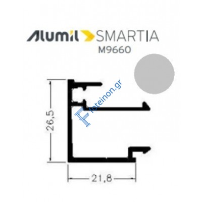 Πηχάκι ίσιο M11453 Smartia Alumil 6m σε χρώμα φυσική ανοδίωση 101020