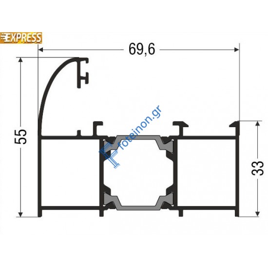 Κάσα M19653 σειράς Μ9660 Smartia Alumil 6m σε χρώμα λευκό 9016