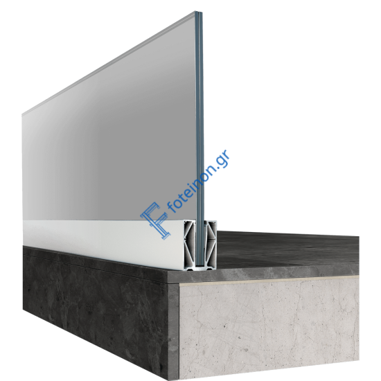 Προφίλ αλουμινίου για κάγκελα M8207 σε χρώμα 7021 STRUCTURA 6m