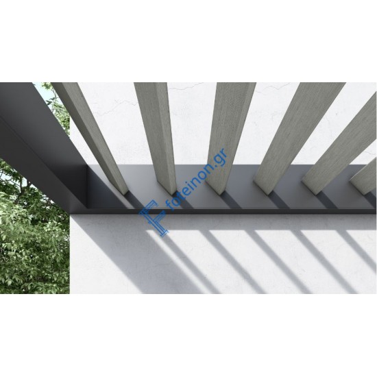 Προφίλ αλουμινίου Woodalux 32x80 με επικάλυψη συνθετικού ξύλου 6μ. σε χρώμα Teak JK31