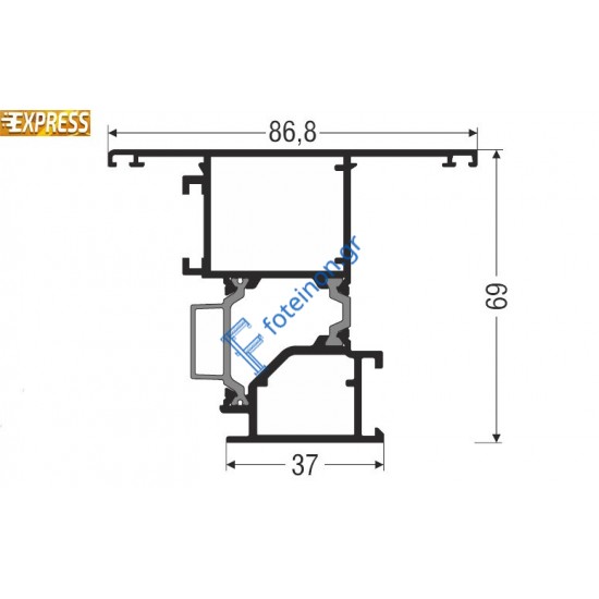 Φύλλο Ανοιγόμενο έξω European Groove S67630 σειράς S67 Smartia Alumil 6m σε χρώμα λευκό 9016