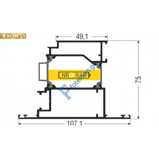 Φύλλo Ανοιγόμενο έξω Περιμετρικού Μηχανισμού S67690 σειράς S67 Smartia Alumil 6m σε χρώμα λευκό 9016