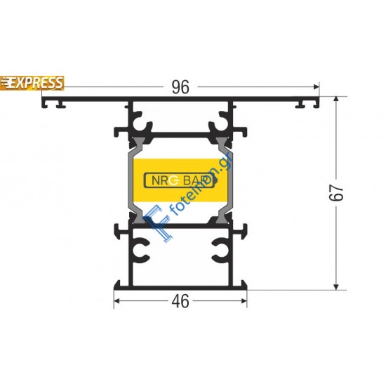 Ταυ για κάσες S67770 σειράς S67 Smartia Alumil 4,7m σε χρώμα λευκό 9016