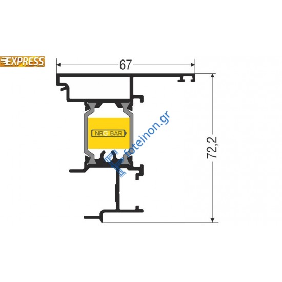 Μπινί για φύλλα Περιμετρικού μηχανισμού S67879 σειράς S67 Smartia Alumil 4,7m σε χρώμα λευκό 9016