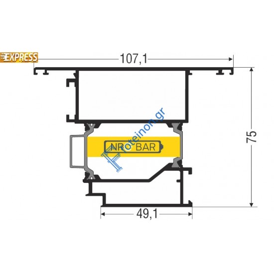 Φύλλο Εισόδου European Groove S67893 σειράς S67 Smartia Alumil 6m σε χρώμα λευκό 9016
