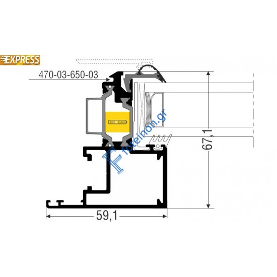 Κρυφό φύλλο Περιμετρικού μηχανισμού S67918 σειράς S67 Smartia Alumil 6m σε χρώμα λευκό 9016