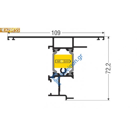 Μπινί για κρυφό φύλλο περιμετρικού μηχανισμού S67924 σειράς S67 Smartia Alumil 4,7m σε χρώμα λευκό 9016