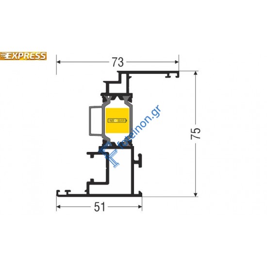 Φύλλo Ανοιγόμενο Περιμετρικού Μηχανισμού S67976 σειράς S67 Smartia Alumil 6m σε χρώμα λευκό 9016