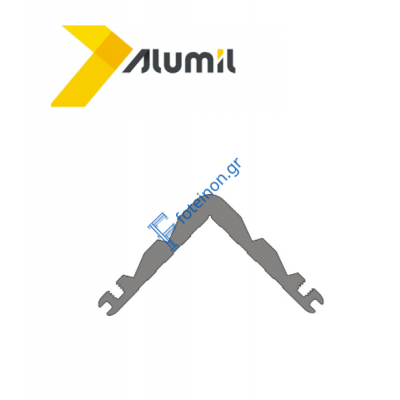 Γωνία σύνδεσης πρεσαριστή 9x18,9mm Alumil 1130918300