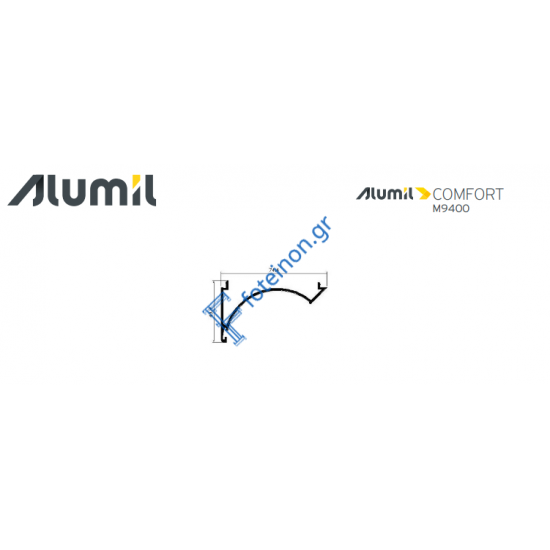 Προφίλ Μ9426 σειράς M9400 Alumil 6m σε χρώμα λευκό 9016