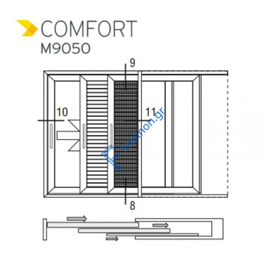 Εξαρτηματα για 2Φ. επάλληλο με σίτα Μ9064 Μ9062 Μ9228 της σειράς  Μ9050