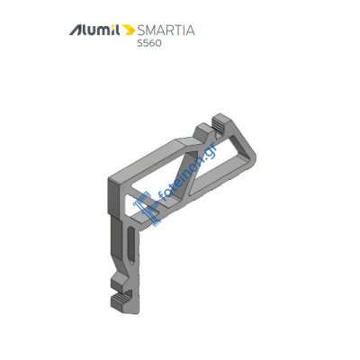 Ανισοσκελής Γωνιά σύνδεσης πρεσσαριστή 29x10x6,6mm για προφίλ S552 της σειράς S560 1132916600 Alumil