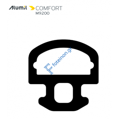 Ελαστικό (λάστιχο) γάντζου-μπινιού-παντζουριού-κάσας EPDM μαύρο σειράς Μ9200 Alumil 2408100001 (τιμή μέτρου).