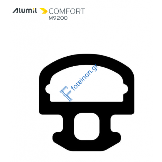 Ελαστικό (λάστιχο) γάντζου-μπινιού-παντζουριού-κάσας EPDM μαύρο σειράς Μ9200 Alumil 2408100001 (τιμή μέτρου).