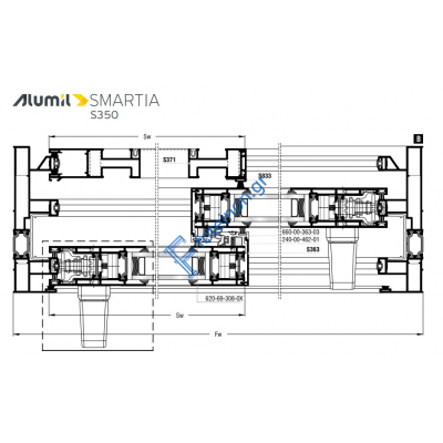 Εξαρτήματα για 2Φ. επάλληλο με στενό γάντζο και με στενή  σίτα  S398 S384 S356 S490 S371 της σειράς S350