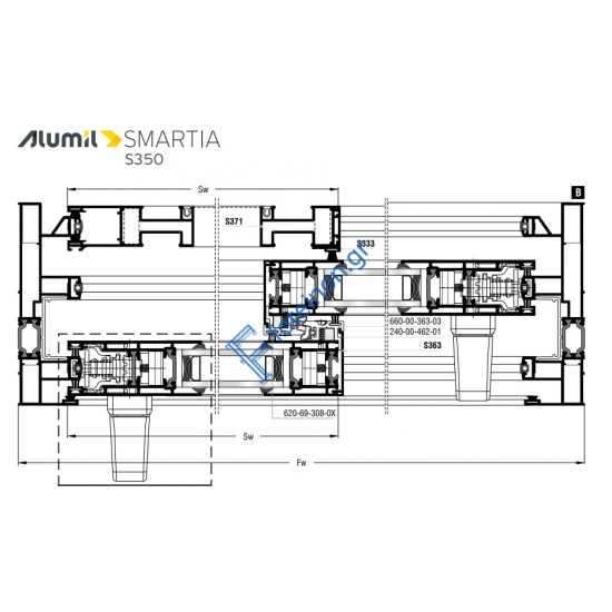 Εξαρτήματα για 2Φ. επάλληλο με στενό γάντζο και με στενή  σίτα  S398 S384 S356 S490 S371 της σειράς S350