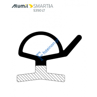 Ελαστικό (λάστιχο) γάντζου ELAPRENE μαύρο σειράς S350 LT Smartia Alumil 2200004601 (τιμή μέτρου)