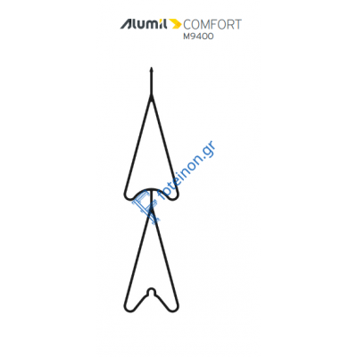 Περσίδα αχλαδάκι διπλό M9356 Alumil 6m σε χρώμα λευκό 9016